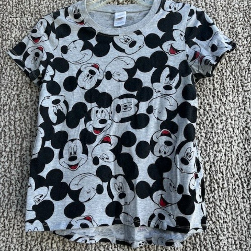 DISNEY Girl's Grey Mickey Mouse Short Sleeve T-shirt